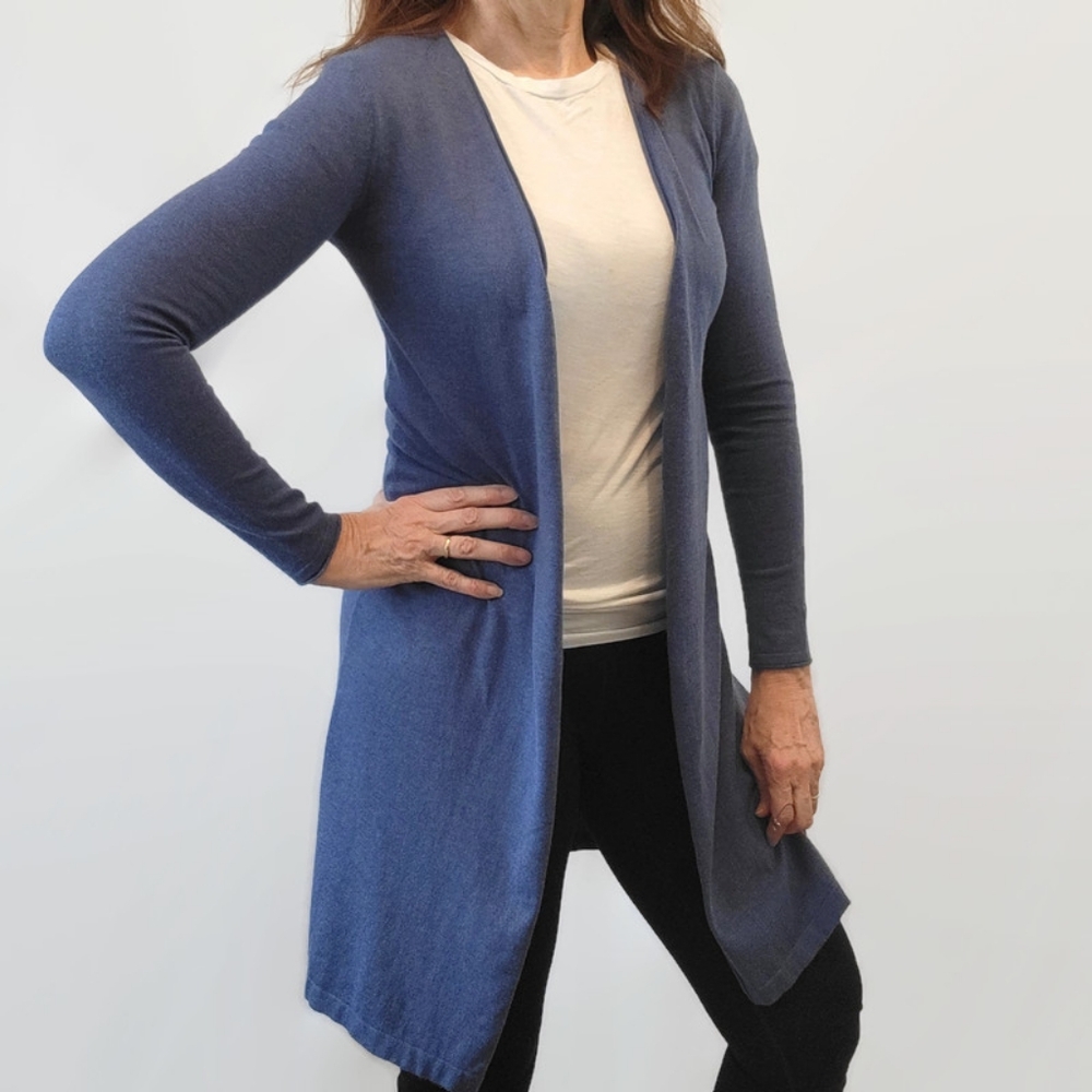 J. McLaughlin Blue Long Cardigan Sweater